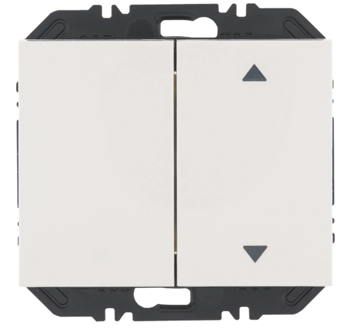 Enocean wall transmitter module with rocker switch, 2-way, one-sided with arrow symbol, K.1, pw gl.